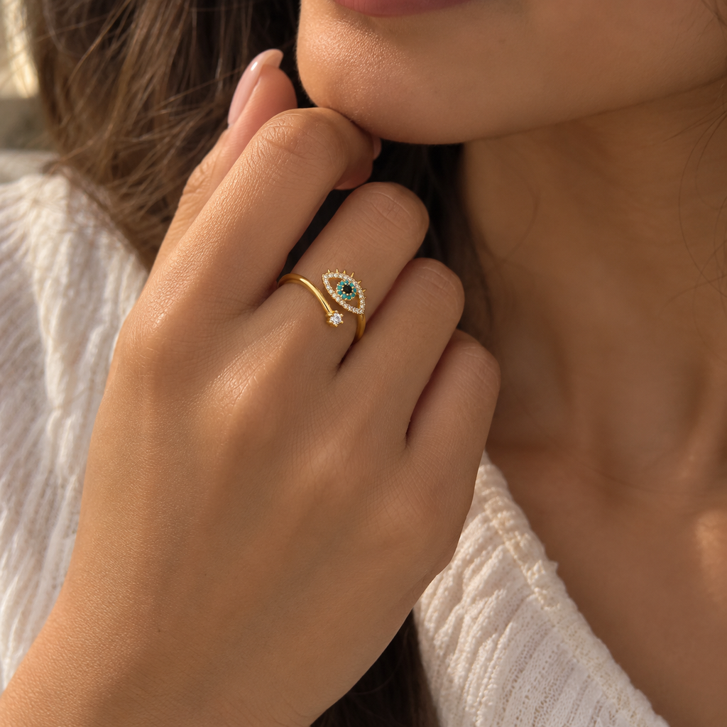Evil Eye Charm Ring