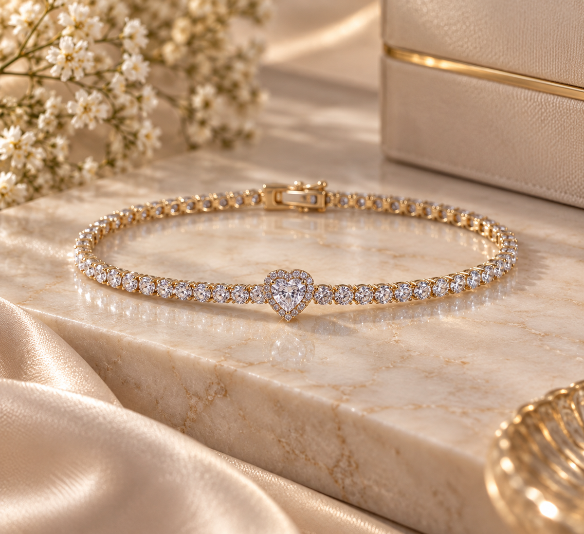 Radiant Heart Tennis Bracelet