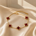 Ruby Clover Bracelet